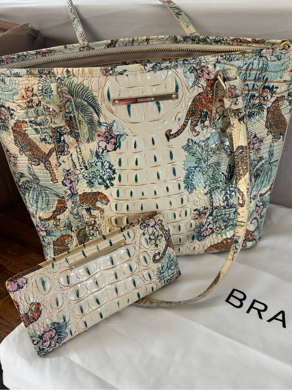 Brahmin  Asher Melbourne Leather Tote-Souvenir Ombré & matching Addy wallet-HTF